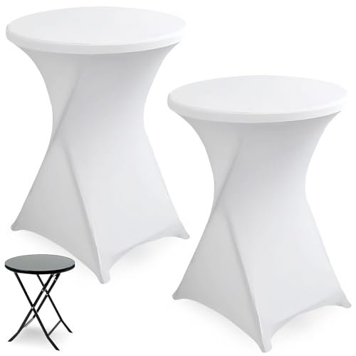 TOATELU Stretch Stehtisch Stehtische Husse Elastische 2 Stück Stretch Stehtischhusse, 80×110cm Waschbare Tischdecke, Elastische Tischdecken für Bar Counter Runde Tisch Hochzeit Geburtstagsfeier, Weiß TOATELU Stretch Stehtisch Stehtische Husse Elastische 2 Stück Stretch Stehtischhusse, 80×110cm Waschbare Tischdecke, Elastische Tischdecken für Bar Counter Runde Tisch Hochzeit Geburtstagsfeier, Weiß von TOATELU