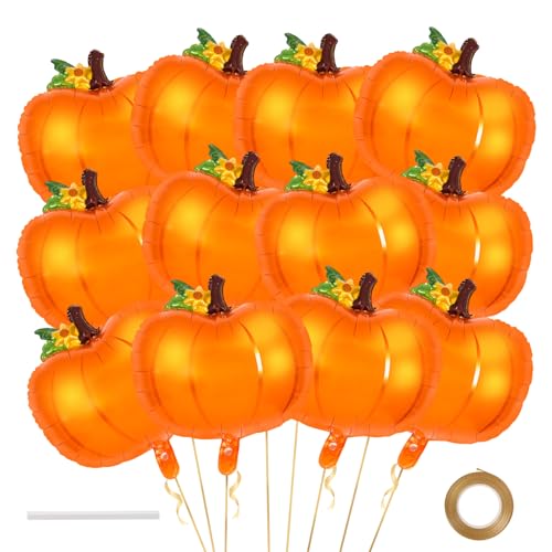 12 Stück Kürbis-Luftballons, 55,9 cm Halloween Thanksgiving Folienballons, Mylar Herbst Ernte Ballon für Thanksgiving Halloween Herbst Geburtstag Party Hochzeit Babyparty Dekorationen 12 Stück Kürbis-Luftballons, 55,9 cm Halloween Thanksgiving Folienballons, Mylar Herbst Ernte Ballon für Thanksgiving Halloween Herbst Geburtstag Party Hochzeit Babyparty Dekorationen von TOATOM