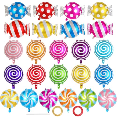 24 Stück Süßigkeiten-Luftballons, 45,7 cm Lutscher-Mylar-Folienballon, Bonbon-Folienballons für Geburtstag, Hochzeit, Babyparty, Weihnachten, Party, Dekoration 24 Stück Süßigkeiten-Luftballons, 45,7 cm Lutscher-Mylar-Folienballon, Bonbon-Folienballons für Geburtstag, Hochzeit, Babyparty, Weihnachten, Party, Dekoration von TOATOM
