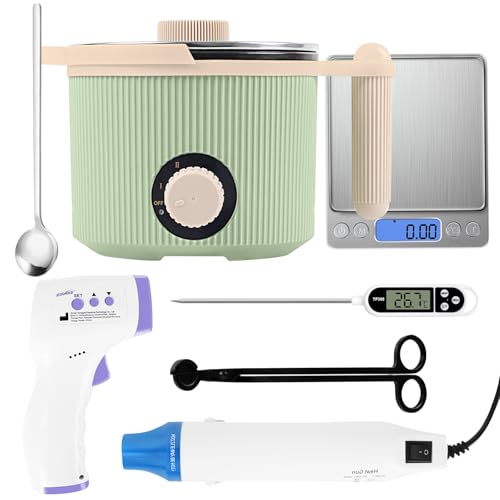 TOAUTO Kerzenherstellungs-Kit mit elektronischem 1,4 kg Schmelztopf, Pro DIY Kerzenherstellungszubehör inklusive Heißluftpistole, Digitalthermometer, Digitalwaage, Dochtschneider für Erwachsene, TOAUTO Kerzenherstellungs-Kit mit elektronischem 1,4 kg Schmelztopf, Pro DIY Kerzenherstellungszubehör inklusive Heißluftpistole, Digitalthermometer, Digitalwaage, Dochtschneider für Erwachsene, von TOAUTO