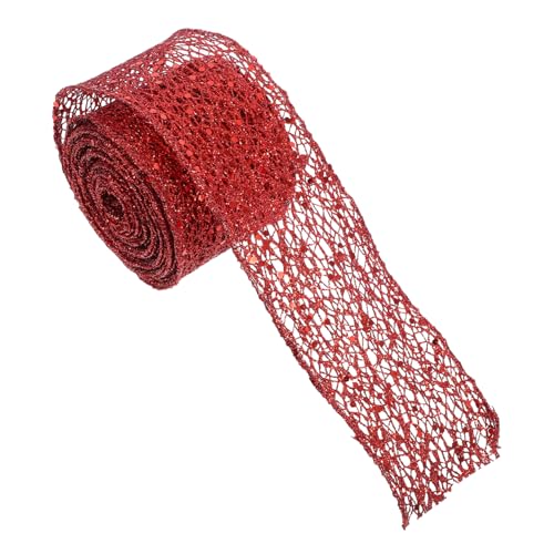TOBBOMEY 1 Rolle Schleifenband, Netzband Für Kränze, Band Für Blumensträuße, Drahtband Zur Schleifenherstellung von TOBBOMEY