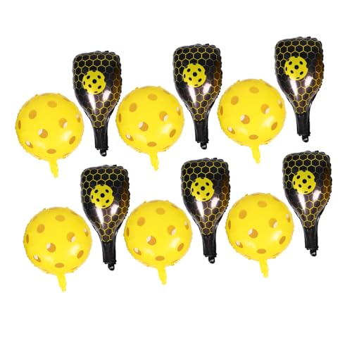 TOBBOMEY 1 Satz Aufblasbare Pickleball Ballons Aluminiumfolie Cartoon Party Deko für Sport Themenfeiern und Outdoor Spiele Gelbe und Gelbe Bälle von TOBBOMEY
