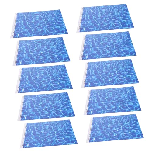 TOBBOMEY 10 Blatt Wassermusterpapier, Wassertapete, Ozeantapete, Posterpapier, Bastelpapier, Aquarium Hintergrund, Schwimmbad Hintergrund, Pool Hof Hintergrund, Wasser Hintergrund von TOBBOMEY