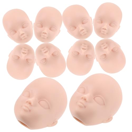 TOBBOMEY 10 Stück Anziehpuppenköpfe, Puppenherstellungszubehör, Mini Köpfe Zum Basteln, Puppenherstellungsköpfe, Praktischer Puppenkopf, Dekorative Puppenköpfe, Puppenhandwerkskopf, DIY von TOBBOMEY