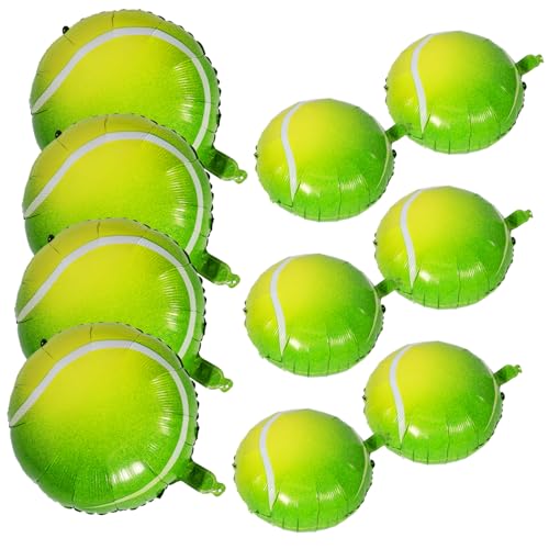 TOBBOMEY 10 Stück Aufblasbarer Tennisballon, Gelber Tennisball, Abschlussballons 2024, Abschlussballons Der Klasse 2024, Sportspiele, Party Mylarballons, Tennisschlägerballons, Mylar von TOBBOMEY