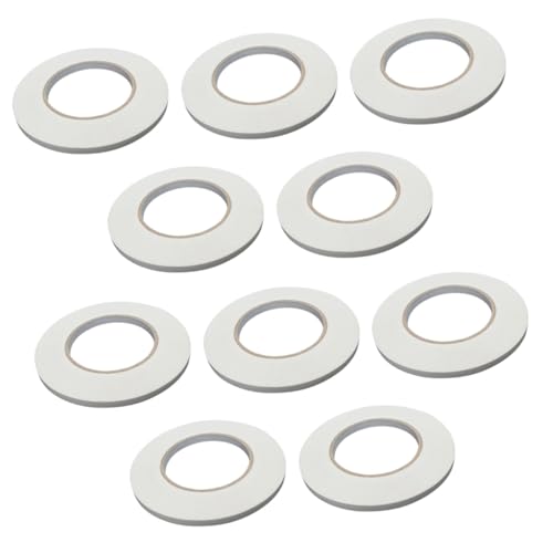 TOBBOMEY 10 Stück Doppelseitiges Klebeband Verpackung Handwerk Hochleistungs -bastelband Doppelseitiges Scrapbooking-klebeband Sammelalbum Selbstklebend Foto Büroband Basteln Weiß von TOBBOMEY