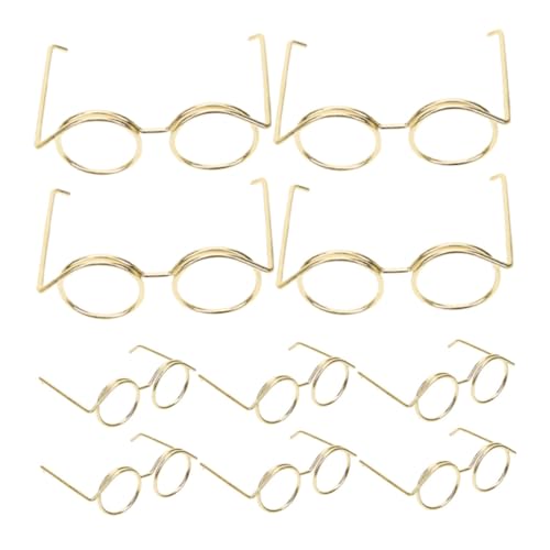 TOBBOMEY 10 Stück Mini Puppenbrillen Entzückende DIY Brillen aus Robustem Metall Kostümzubehör für Moderne und Vintage Puppen Kreative Accessoires für Puppenliebhaber von TOBBOMEY