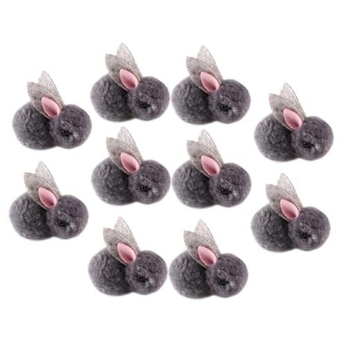 TOBBOMEY 10 Stück Plüschhasen Kleidungszubehör, DIY Stirnband, Kaninchen Ornament, Kleidung, Schmücken, Kaninchen Für Hut, Plüsch Kaninchen Puppe, Kaninchen Puppe Für Kleidungsdekor, Mini von TOBBOMEY