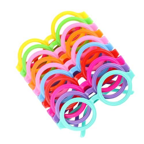 TOBBOMEY 10 Stück Teiliges Brillengestell Bunte Runde Linsenlose Party Foto Requisiten Leicht und Komfortabel für Geburtstagsfeiern und Festdekoration von TOBBOMEY