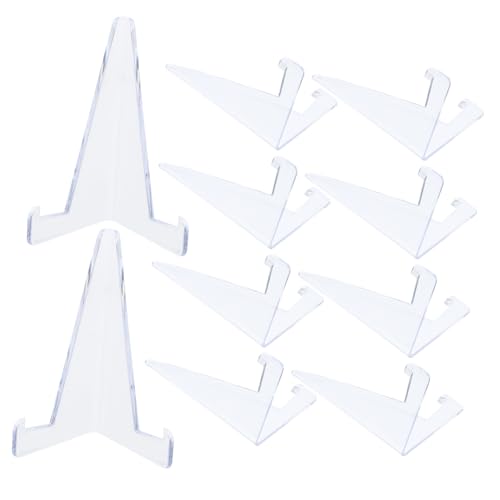 TOBBOMEY 10 Stück Teiliges Transparentes Kartenständer Kunststoff Staffelei Halter Kleiner Tischaufsteller für Spielkarten Namenskarten Münzen Vielseitig für Büro Party Hochzeit TOBBOMEY 10 Stück Teiliges Transparentes Kartenständer Kunststoff Staffelei Halter Kleiner Tischaufsteller für Spielkarten Namenskarten Münzen Vielseitig für Büro Party Hochzeit von TOBBOMEY