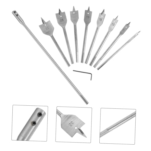 TOBBOMEY 10 Stück Teiliges aus Hochkohlenstoffstahl Präziser Flachbohrer für Saubere Holzlochöffnung Langlebig Vielseitig für Scharniere Möbelbau Modellbau und Holzbearbeitung von TOBBOMEY