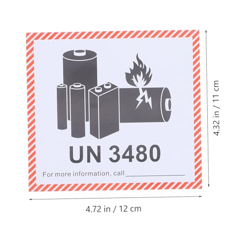 TOBBOMEY 100 Blatt Selbstklebende Lithium ionen Batterielabels Feuerfest Warnaufkleber für Sichere Transportkennzeichnung von Batterien Praktische Batterie Warnetiketten für Versand und TOBBOMEY 100 Blatt Selbstklebende Lithium ionen Batterielabels Feuerfest Warnaufkleber für Sichere Transportkennzeichnung von Batterien Praktische Batterie Warnetiketten für Versand und von TOBBOMEY