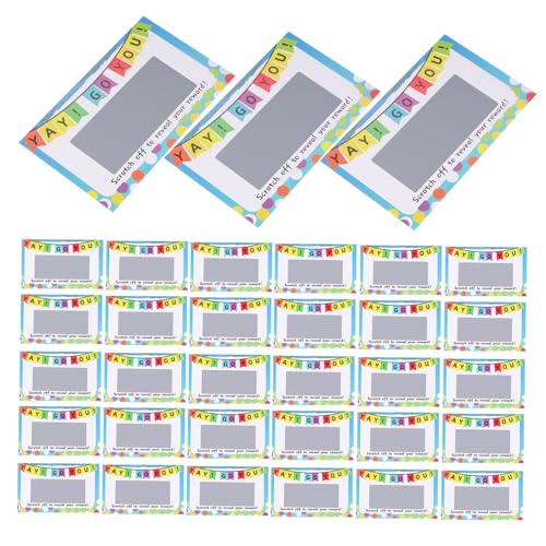 TOBBOMEY 100 Stück Rubbelkarten-Set Karnevalsspielpreise Für Jungen Und Mädchen Party Geburtstagskarte Basteln Leere Schreibwaren Rubbelaufkleber von TOBBOMEY
