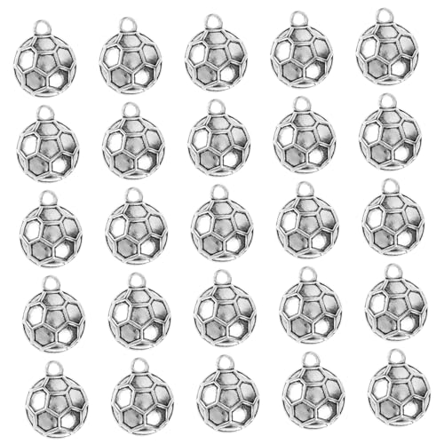TOBBOMEY 100 Stück Teiliges DIY Schmuck Zubehör mit Fußball Anhängern Leichter und Langlebiger Legierungs schmuck für Armbänder Halsketten Ohrringe für Kreative Bastelprojekte von TOBBOMEY