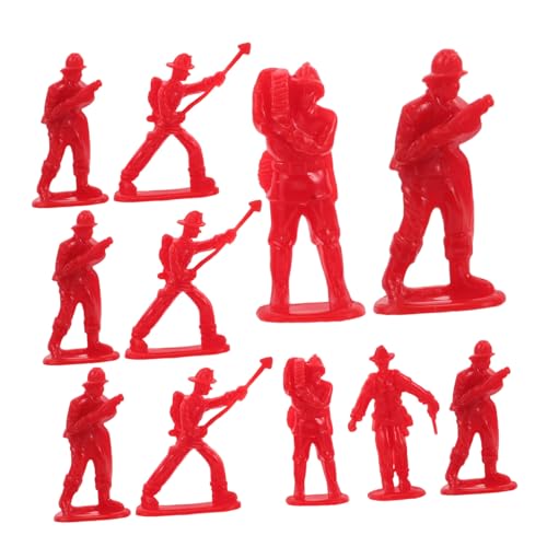 TOBBOMEY 100 Stück Teiliges Feuerwehrmann Figuren Mini Feuerwehr Deko für Geburtstagstorten Cake Topper Realistische Feuerwehrmänner für Jungen und Mädchen von TOBBOMEY