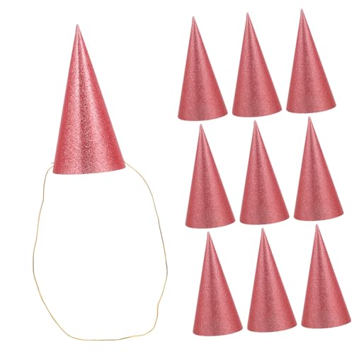 TOBBOMEY 12 Stück Geburtstagshut Partyhüte Für Kegelhut Aus Papier Form Bunt Funkeln Klein Vorabend Erste Dame Geburtstagsfeierhüte Für Fest Rosa Plastik Zufällige Farbe von TOBBOMEY