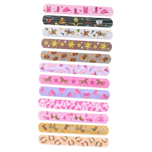 TOBBOMEY 12 Stück Teiliges Western Themen Slap Armbänder Lustige Party für Cartoon Wristbands für Geburtstagsfeiern und Themenpartys TOBBOMEY 12 Stück Teiliges Western Themen Slap Armbänder Lustige Party für Cartoon Wristbands für Geburtstagsfeiern und Themenpartys von TOBBOMEY