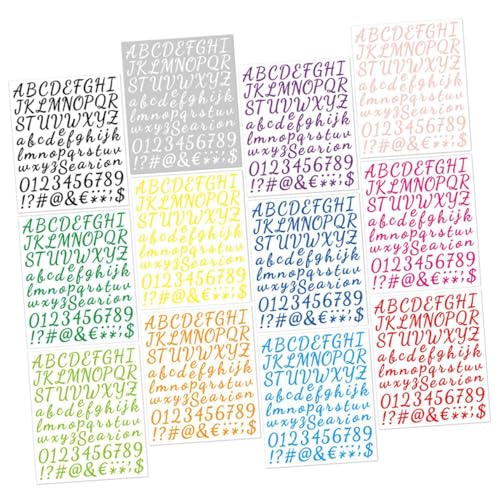 TOBBOMEY 12blätter Bunte Wasserfeste Buchstaben Zahlen Aufkleber Selbstklebende Sticker Für Scrapbooking Bastelarbeiten Dekorationen Verschiedene Oberflächen Geeignet TOBBOMEY 12blätter Bunte Wasserfeste Buchstaben Zahlen Aufkleber Selbstklebende Sticker Für Scrapbooking Bastelarbeiten Dekorationen Verschiedene Oberflächen Geeignet von TOBBOMEY