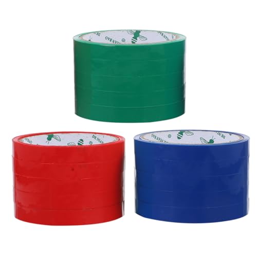 TOBBOMEY 15 Rollen Verpackungsband Buntes Klebeband zum Versiegeln und Binden von Beuteln Stabile Packband Nachfüllrollen für Beutelverschluss in Rot Blau Grün Pack von TOBBOMEY