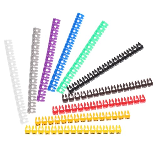 TOBBOMEY 150 Stück Teiliges Bunte Kabelkennzeichnung Clip Kabelmarker aus Stabilem Kunststoff Wiederverwendbare Kabelnummerierung für Leitungsdurchmesser für Kabelmanagement Zuhause Büro von TOBBOMEY