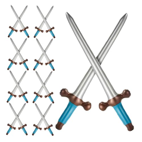 TOBBOMEY 18 Stück Aufblasbares Piratenschwert, Piratenzubehör, Piratenschwerter, Kinder, Piraten Cosplay Requisiten, Aufblasbare Schwerter, Ballons, Kinder, Rollenspiele, Aufblasbares Pvc von TOBBOMEY