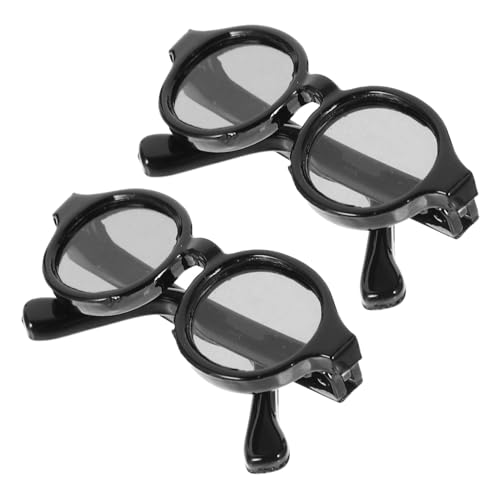 TOBBOMEY 2 Paare Mini-Brillen für Puppen Kunststoff Sonnenbrillen DIY Accessoire Auffällige Eyeglasses für Puppenkleidung Kompatibel mit Kleinen Babypuppen Modisch und Robust von TOBBOMEY