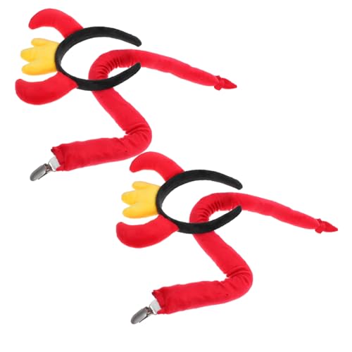 TOBBOMEY 2 Sätze Rote Teufelshörner Haarreifen Verspieltes Halloween Kostüm Zubehör Für Damen Herren Karneval Cosplay Party Accessoire TOBBOMEY 2 Sätze Rote Teufelshörner Haarreifen Verspieltes Halloween Kostüm Zubehör Für Damen Herren Karneval Cosplay Party Accessoire von TOBBOMEY