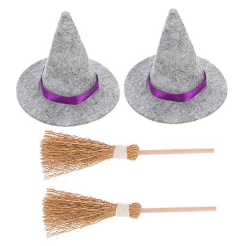 TOBBOMEY 2 Sätze Teiliges Mini Hexenhut und Besen Natürliche Bastbesen Filigrane Mikrolandschaft Dekoration Kleine Hexenhüte für DIY Halloween Bastelarbeiten Detailreiche Miniatur TOBBOMEY 2 Sätze Teiliges Mini Hexenhut und Besen Natürliche Bastbesen Filigrane Mikrolandschaft Dekoration Kleine Hexenhüte für DIY Halloween Bastelarbeiten Detailreiche Miniatur von TOBBOMEY