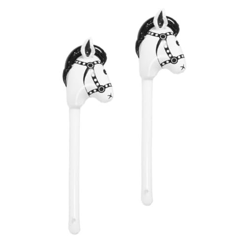 TOBBOMEY 2 Stück Aufblasbare Pferdestäbe, Partydekorationen Mit Pferdethema, Pferdekopf Stab, Aufblasbare Pferdestäbe, Pferdeparty Dekorationen, Ballonstäbe, Aufblasbares, Cowboy von TOBBOMEY