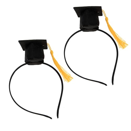 TOBBOMEY 2 Stück Goldene Doktorhut Haarreif mit Quaste Stilvolles Filz Abschluss Stirnband für Bachelor Feier Party und Fotografie Leichtes Kreatives Kopfschmuck Zubehör TOBBOMEY 2 Stück Goldene Doktorhut Haarreif mit Quaste Stilvolles Filz Abschluss Stirnband für Bachelor Feier Party und Fotografie Leichtes Kreatives Kopfschmuck Zubehör von TOBBOMEY