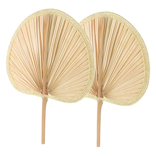 TOBBOMEY 2 Stück Handgemachter Fächer aus Bananenblatt und Sommerlicher Handventilator für Hochzeiten und Outdoor Aktivitäten als Deko Abkühlung TOBBOMEY 2 Stück Handgemachter Fächer aus Bananenblatt und Sommerlicher Handventilator für Hochzeiten und Outdoor Aktivitäten als Deko Abkühlung von TOBBOMEY