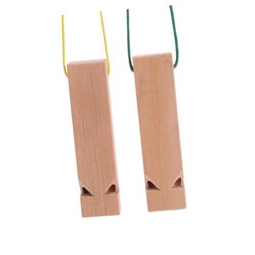 TOBBOMEY 2 Stück Holzpfeifen Zugpfeife mit nostalgischem Lokomotivsound Musikinstrument aus Holz Glatte Oberfläche Kreatives für Jungen und Mädchen Fördert Musikalisches Zufällige Farbe von TOBBOMEY