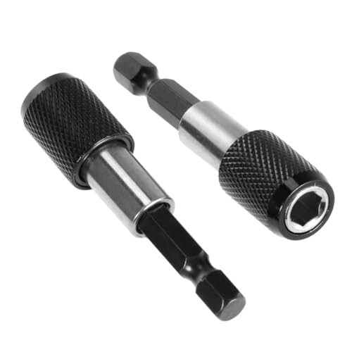 TOBBOMEY 2 Stück Magnetischer Quick Release Sechskant Bithalter mit Selbstsichernder Verriegelung Starke Magnetverlängerung für Bohrmaschine und Schraubendreher von TOBBOMEY