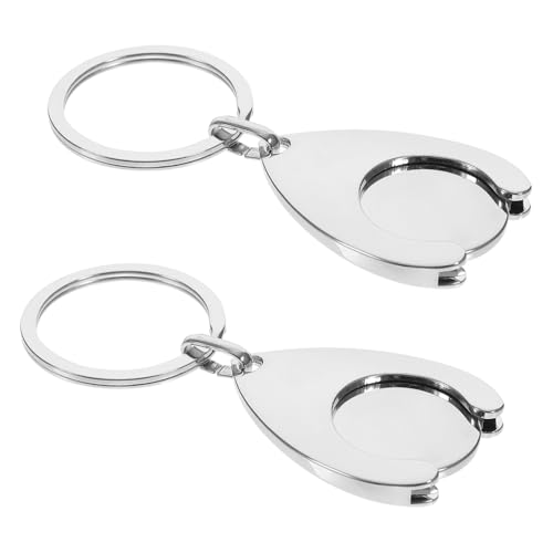 TOBBOMEY 2 Stück Metall Einkaufswagenchips Schlüsselanhänger Langlebig Tragbar Praktische Trolley Token Schlüsselring für Supermarkt Einkaufswagen für Schlüssel und Taschen TOBBOMEY 2 Stück Metall Einkaufswagenchips Schlüsselanhänger Langlebig Tragbar Praktische Trolley Token Schlüsselring für Supermarkt Einkaufswagen für Schlüssel und Taschen von TOBBOMEY