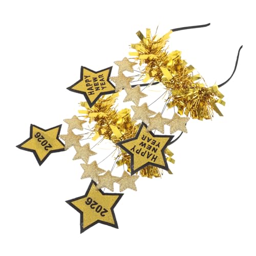TOBBOMEY 2 Stück Silvester Haarreifen mit Sternen und Glitzer Festliche Year Headbands für Mädchen Party Accessoires für Familienfeiern und Fotoshootings von TOBBOMEY