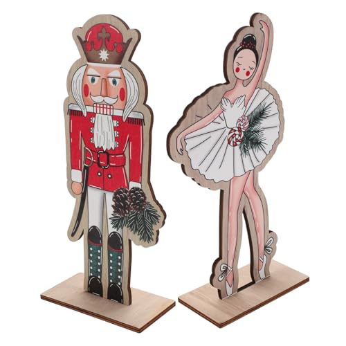 TOBBOMEY 2 Stück Weihnachts-Holz-nussknacker König Prinzessin Handgefertigt Robuste Holzfigur Festliche Tischdeko Für Kaminparty Und Saisonale Wohnkultur TOBBOMEY 2 Stück Weihnachts-Holz-nussknacker König Prinzessin Handgefertigt Robuste Holzfigur Festliche Tischdeko Für Kaminparty Und Saisonale Wohnkultur von TOBBOMEY