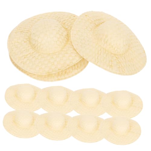 TOBBOMEY 20 Stück Teiliges Mini Papierhüte Handgewebte DIY Puppenhüte in Beige Dekorative Kleine Hüte für Basteln Miniatur Deko und Puppenzubehör Robust und Glatt für Kreative Projekte von TOBBOMEY