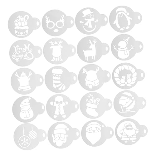 TOBBOMEY 20 Stück Teiliges Weihnachts Schablonen für Kaffee und Desserts Kreative Backvorlagen mit Verschiedenen Motiven Einfach Anzuwenden für Latte Art Kuchen und Keksdekoration DIY TOBBOMEY 20 Stück Teiliges Weihnachts Schablonen für Kaffee und Desserts Kreative Backvorlagen mit Verschiedenen Motiven Einfach Anzuwenden für Latte Art Kuchen und Keksdekoration DIY von TOBBOMEY