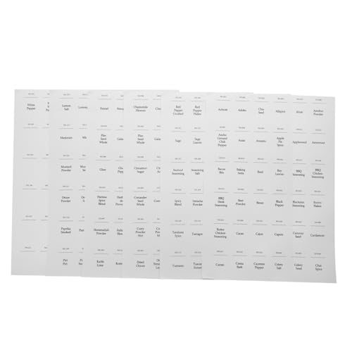 TOBBOMEY 216 Stück Teiliges Gewürzetiketten Aufkleber Wasser und Ölbeständig Ablösbar ohne Rückstände Kleine Selbstklebende Spice Label Stickers für Küche Einfache Beschriftung und von TOBBOMEY