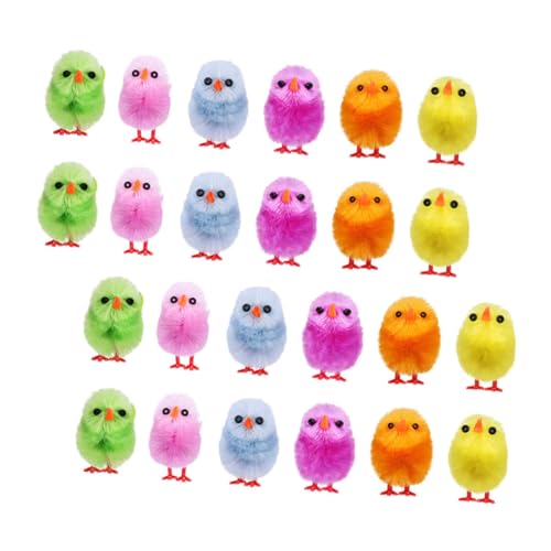 TOBBOMEY 24 Stück Küken Dekospielzeug Kükenform Schmuck Osterküken Mini Kleines Huhn Ostern Ausgestopftes Huhn Plüsch Ostern Simulation Küken Spielzeug Huhn Stofftier Hühnerspielzeug von TOBBOMEY