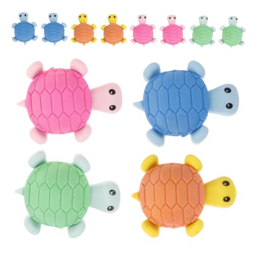 TOBBOMEY 24 Stück Teiliges Bunte Schildkröten Radiergummis für Schüler Cartoon Tier Radierer Langlebig und Farbecht für Schule und Zeichnen Zufällige Farbe Zufällige Farbe von TOBBOMEY