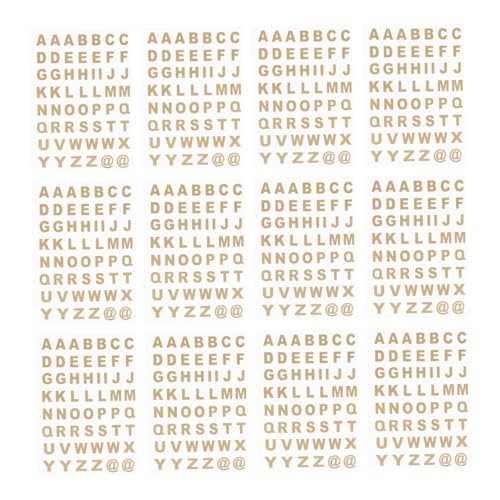 TOBBOMEY 25 Blatt Selbstklebende Transparente Buchstabenaufkleber mit Heißpräge Goldfarbene ABC Sticker Umweltfreundlich Einfach Abziehbar für Scrapbooking Notizbücher und Bastelprojekte von TOBBOMEY