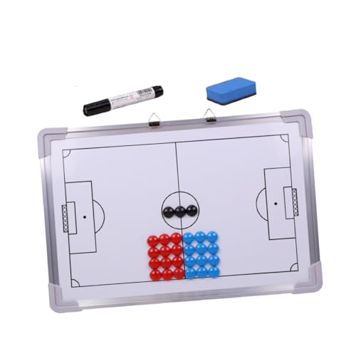TOBBOMEY 27 Stück Aluminiumlegierung Fußball Taktiktafel Wandmontage mit Magnetischen Markern Radiergummi Marker für Trainings Coachingzwecke Leichtes Tragbares Fußball Trainingsbrett von TOBBOMEY