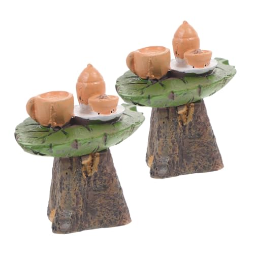 TOBBOMEY 2stücke Miniatur Tee Tisch Modell Für Wohnkultur Haus Dekoration Kunstvolle Teetisch Ornamente Für Garten Und Partys Geschenkidee Für Miniatur Modelle Liebhaber von TOBBOMEY