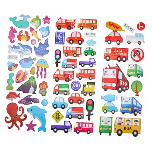 TOBBOMEY 3 Blätter Cartoon Sticker mit Tieren Fahrzeugen und Straßenschildern Langlebige Farbenfrohe Aufkleber für Wasserflaschen Geschenke und Bastelideen Einfach Haftend Fadebeständig TOBBOMEY 3 Blätter Cartoon Sticker mit Tieren Fahrzeugen und Straßenschildern Langlebige Farbenfrohe Aufkleber für Wasserflaschen Geschenke und Bastelideen Einfach Haftend Fadebeständig von TOBBOMEY
