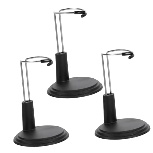 TOBBOMEY 3 STÜCKE Teiliges Puppenständer Schwarzem Stabilem Höhenverstellbar Praktischer Puppenhalter für Figuren Modelle Kinderzimmer von TOBBOMEY