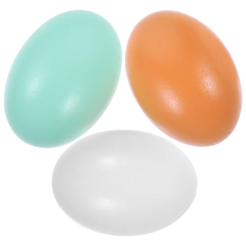 TOBBOMEY 3 Stück Imitationseier, Künstliche Eier, Eier Aus Holz, Holzei Für Partys, Hölzerne Basteleier, Eierdekorationen, Holzeier Für Hühner, Unfertiges Holzei, Kreatives Ei, von TOBBOMEY