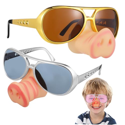 TOBBOMEY 3 Stück Teiliges Lustige Pig Nose Brillen Gold Silber Auffällige Partybrillen für Halloween Geburtstag Cosplay und Kostümzubehör Witzige Clown Nasen Eyeglasses für Erwachsene TOBBOMEY 3 Stück Teiliges Lustige Pig Nose Brillen Gold Silber Auffällige Partybrillen für Halloween Geburtstag Cosplay und Kostümzubehör Witzige Clown Nasen Eyeglasses für Erwachsene von TOBBOMEY