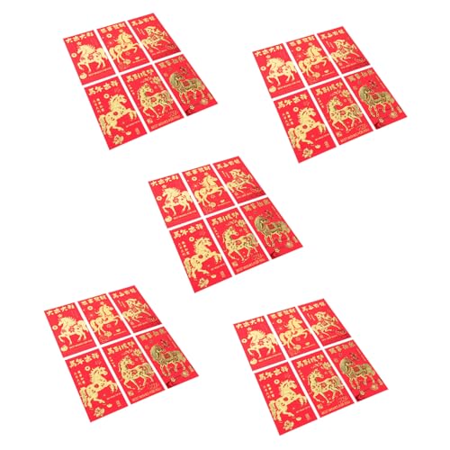 TOBBOMEY 30 Stück Chinesische Neujahrsumschläge mit Pferde Motiv Geprägte Rote Geldumschläge für Frühlingsfest Stabile Lucky Money Packets für Jahr Des Pferdes Traditionelle Hong Bao von TOBBOMEY