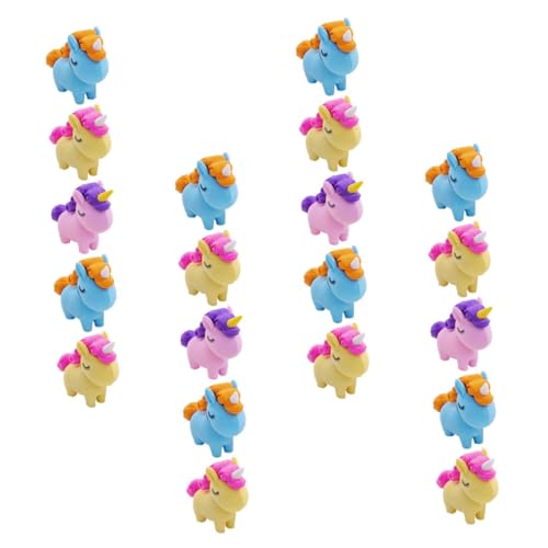 TOBBOMEY 30 Stück Teiliges Mini Radiergummis Einhorn Praktische Schülerzubehör Bunte Cartoon Radierer für Belohnung und Schulbedarf Geeignet von TOBBOMEY